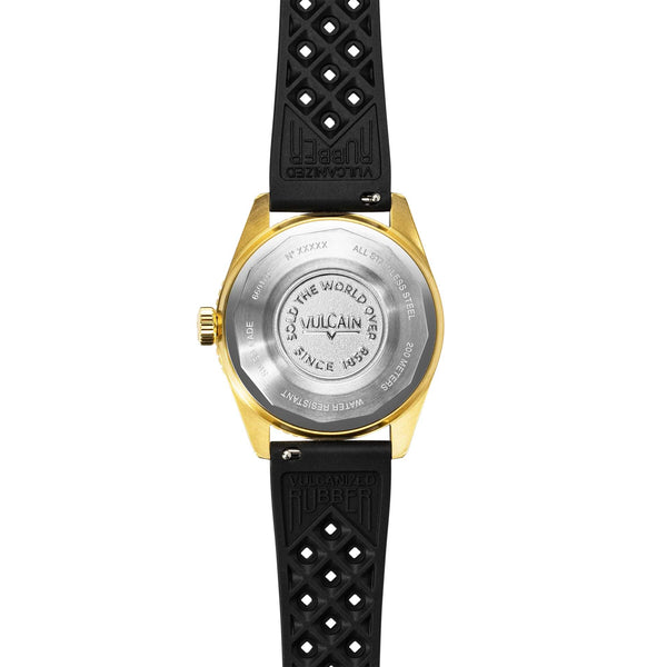 VULCAIN 窩路堅 Skindiver 潛水員系列200米PVD黃金機械腕錶 38mm 661170A37.BOR200
