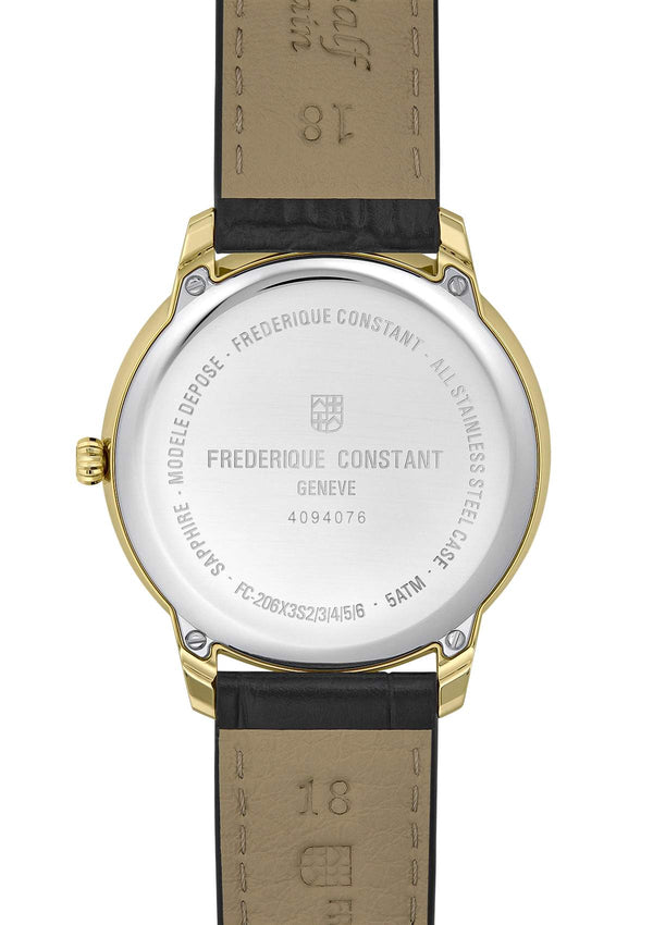 Frederique Constant 康斯登 Classics Moneta Moonphase系列優雅黃金PVD月相石英腕錶 37mm FC-206S3S5