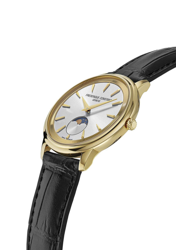 Frederique Constant 康斯登 Classics Moneta Moonphase系列優雅黃金PVD月相石英腕錶 37mm FC-206S3S5