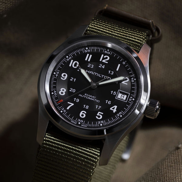Hamilton 漢米爾頓 Khaki Field 卡其陸戰系列 Call of Duty 決勝時刻黑色行動7聯名機械錶 38mm H70475930
