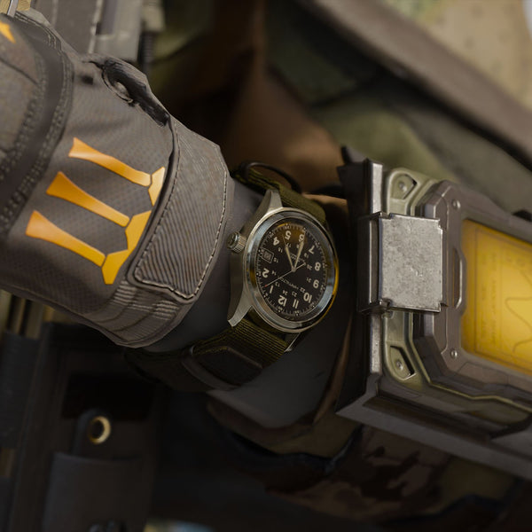 Hamilton 漢米爾頓 Khaki Field 卡其陸戰系列 Call of Duty 決勝時刻黑色行動7聯名機械錶 38mm H70475930