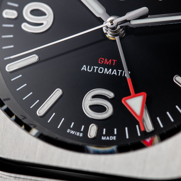 Bell & Ross 柏萊士 BR-05 GMT Black 兩地時區機械時尚腕錶 41mm BR05G-BL-ST/SST
