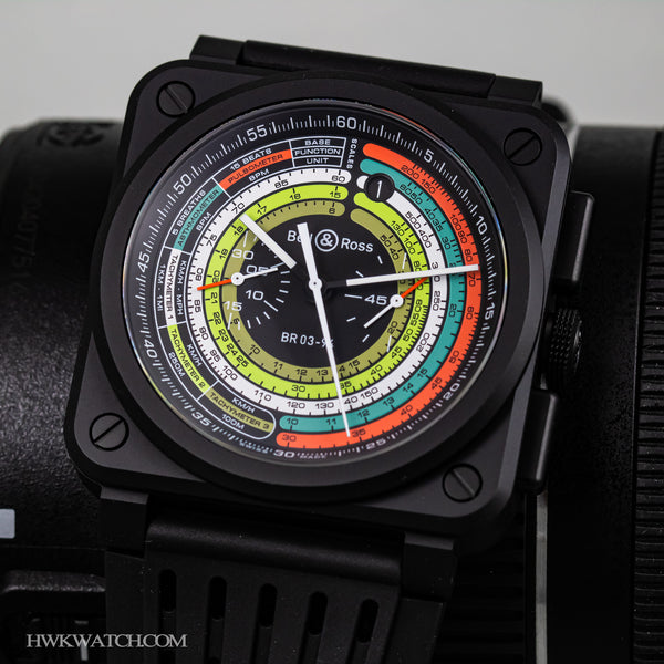 Bell & Ross 柏萊士 BR-03 MULTIMETER 多功能計時機械陶瓷腕錶 42mm BR0394-SW-CE/SRB