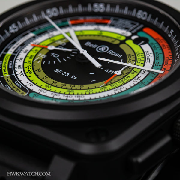 Bell & Ross 柏萊士 BR-03 MULTIMETER 多功能計時機械陶瓷腕錶 42mm BR0394-SW-CE/SRB