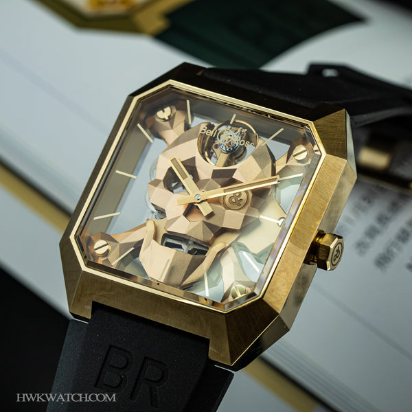 Bell & Ross 柏萊士 BR-01 CYBER SKULL Bronze 微笑骷顱青銅手上鏈自製機芯腕錶 45mm BR01-CSK-BR/SRB