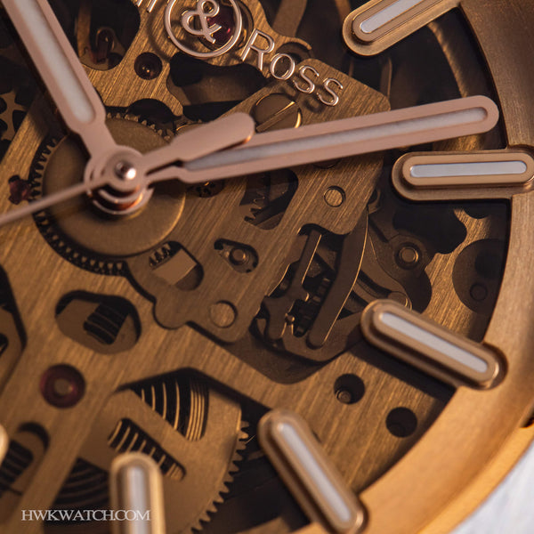 Bell & Ross 柏萊士 BR-05 SKELETON GOLDEN 鏤空金色透明錶盤機械腕錶 40mm BR05A-CH-SKST/SST