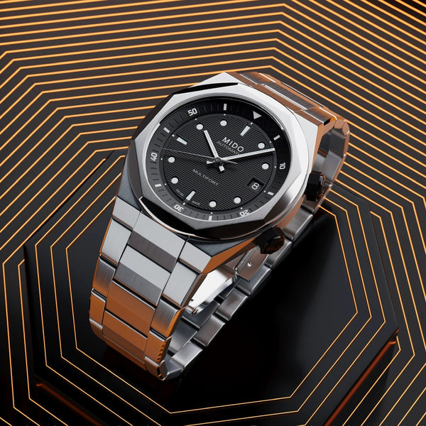 MIDO 美度 MULTIFORT 8 Two Crowns 先鋒系列雙錶冠八角形錶圈機械錶 40mm M0475071105100