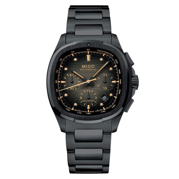 MIDO 美度 MULTIFORT 先鋒系列 TV 電視機PVD黑計時機械腕錶 42mm M0495273308100