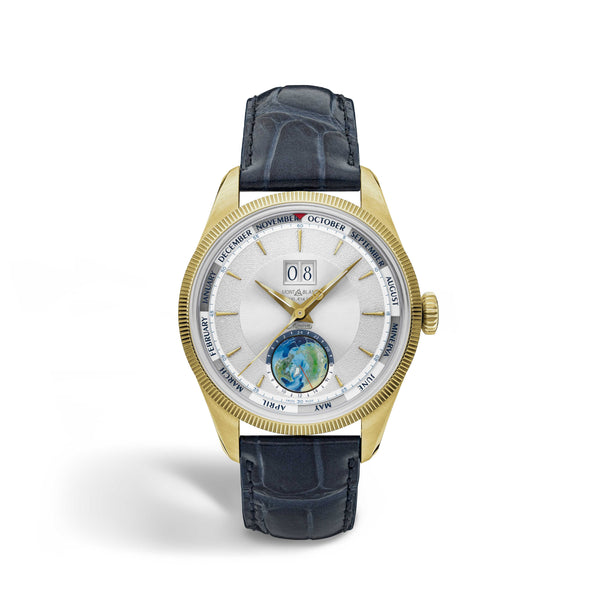 MONTBLANC 萬寶龍 1858系列Geosphere世界時區年曆18K萊姆金限量版30腕錶 42mm MB134027