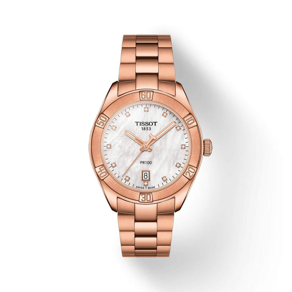 TISSOT 天梭 PR100 LADY SPORT CHIC PVD 玫瑰金時尚經典女錶 36mm T1019103311600