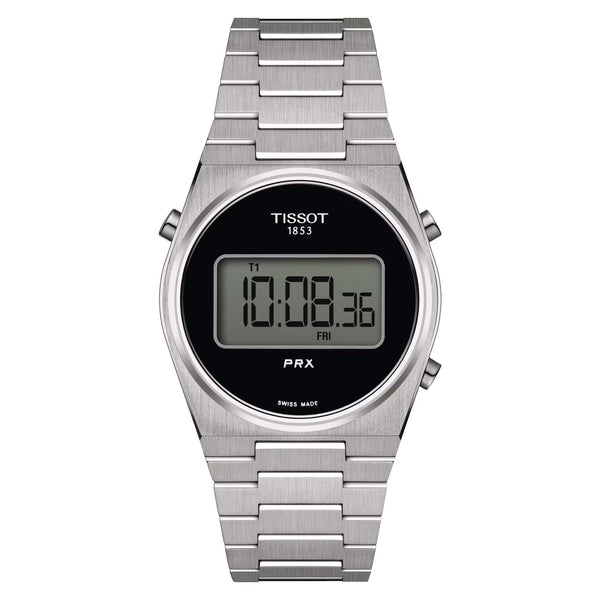TISSOT 天梭 PRX 系列 Digital 復古時尚數位石英腕錶 35mm T1372631105000