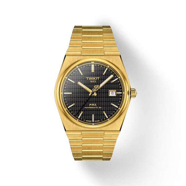 TISSOT 天梭 PRX 系列80小時自動款 Damian Lillard 聯名 PVD金色腕錶 40mm T1374073305100