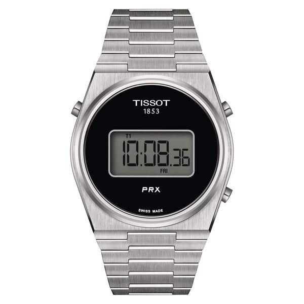 TISSOT 天梭 PRX 系列 Digital 復古時尚數位石英腕錶 40mm T1374631105000
