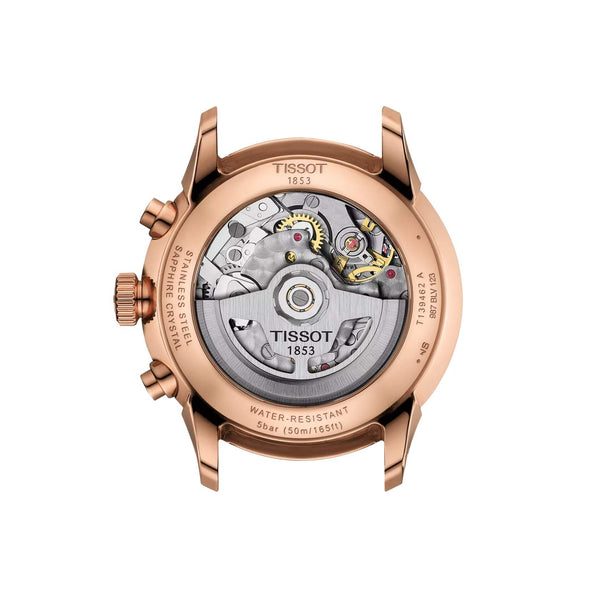 TISSOT 天梭 CDT 杜魯爾系列PVD玫瑰金紳士計時機械腕錶 42mm  T1394623629800