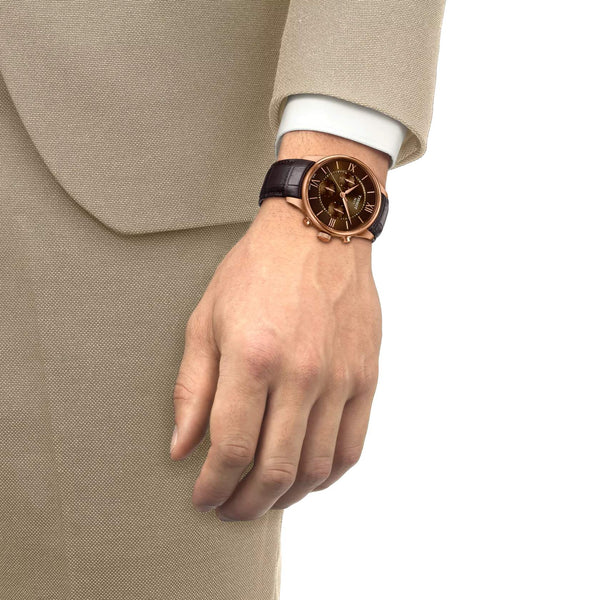 TISSOT 天梭 CDT 杜魯爾系列PVD玫瑰金紳士計時機械腕錶 42mm  T1394623629800