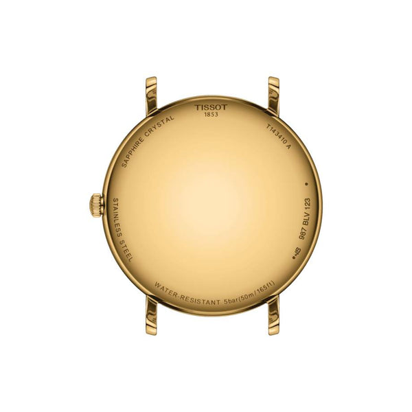TISSOT 天梭 Everytime 系列簡約PVD黃金米蘭石英腕錶 40mm T1434103309100