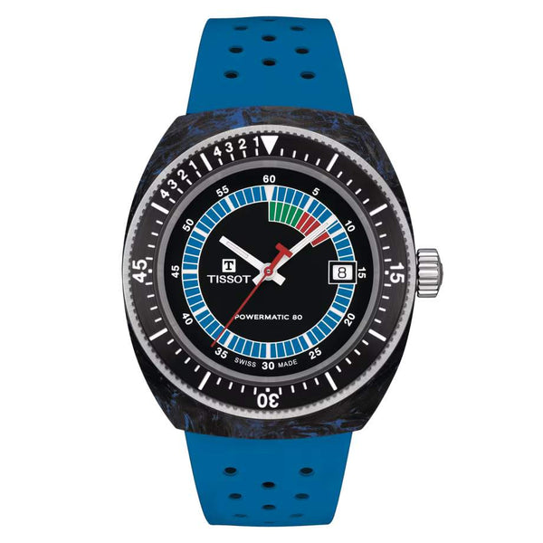 TISSOT 天梭 SIDERAL S 系列鍛造碳纖維300米潛水腕錶 41mm T145409705701