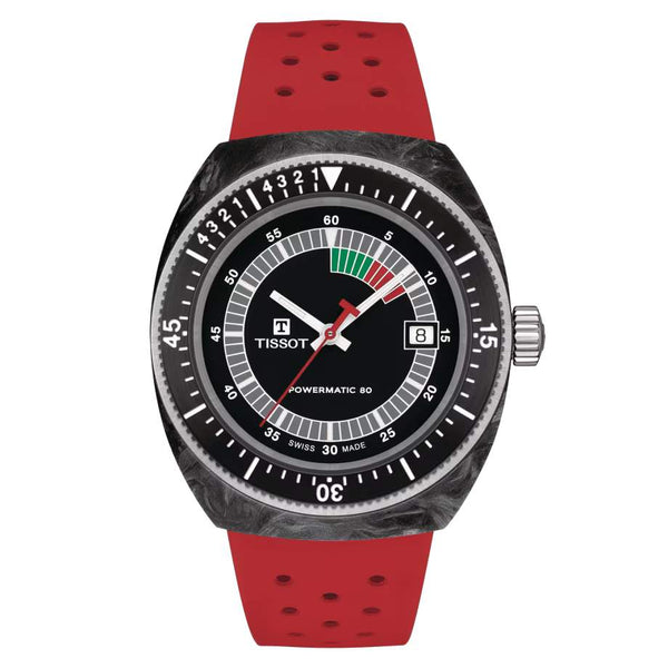 TISSOT 天梭 SIDERAL S 系列鍛造碳纖維300米潛水腕錶 41mm T1454079705702
