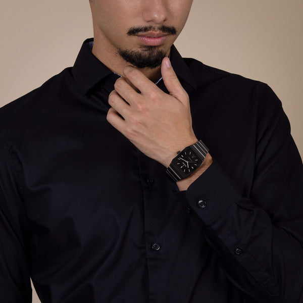 Rado 雷達錶 Anatom系列方形黑色高科技陶瓷機械腕錶 32.5mmx46.3mm R10201152