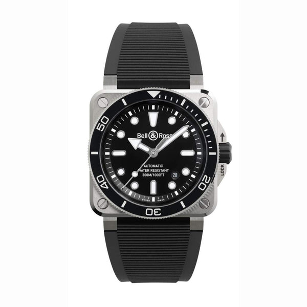 Bell & Ross 柏萊士 BR 03 Diver BLACK STEEL 300米潛水自動腕錶 42mm