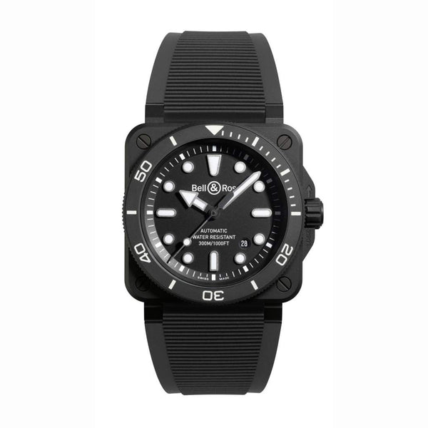 Bell & Ross 柏萊士 BR 03 DIVER BLACK MATTE CERAMIC 陶瓷300米潛水自動腕錶 42mm