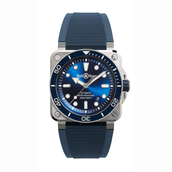 Bell & Ross 柏萊士 BR 03 Diver Blue STEEL 300米潛水自動腕錶 42mm