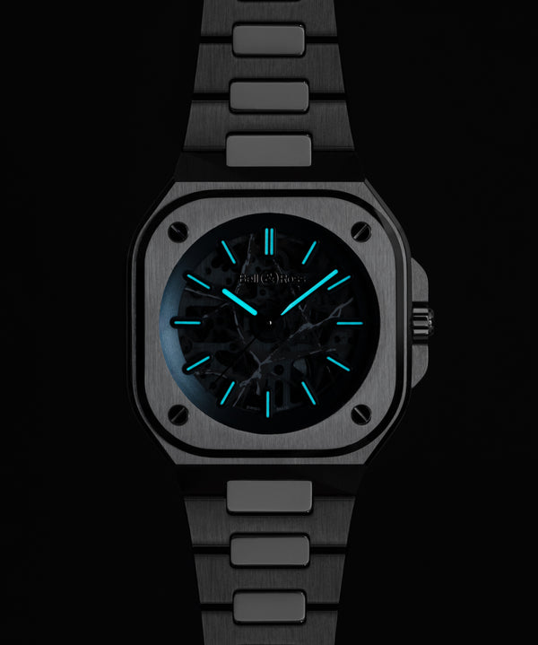Bell & Ross 柏萊士 BR-05 Skeleton Arctic Blue 冰裂紋鏤空限量版腕錶 40mm BR05A-AB-SKST/SST
