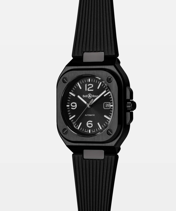 Bell & Ross 柏萊士 BR-05 BLACK CERAMIC Rubber 黑色陶瓷腕錶 41mm BR05A-BL-CE/SRB