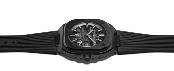 Bell & Ross 柏萊士 BR-05 SKELETON BLACK CERAMIC Rubber 黑色陶瓷鏤空腕錶 41mm BR05A-BL-SK-CE/SRB