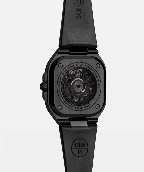 Bell & Ross 柏萊士 BR-05 SKELETON BLACK CERAMIC Rubber 黑色陶瓷鏤空腕錶 41mm BR05A-BL-SK-CE/SRB