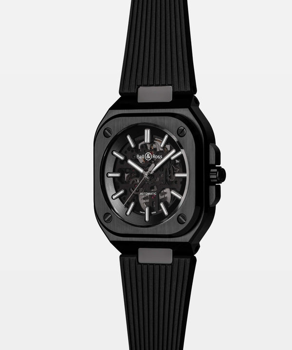 Bell & Ross 柏萊士 BR-05 SKELETON BLACK CERAMIC Rubber 黑色陶瓷鏤空腕錶 41mm BR05A-BL-SK-CE/SRB