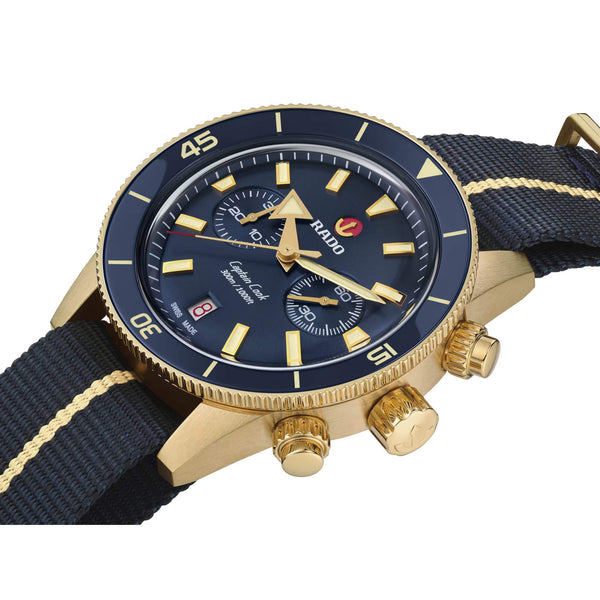 RADO 雷達錶 Captain Cook 庫克船長系列 Bronze 青銅計時潛水機械腕錶 43mm R32146208