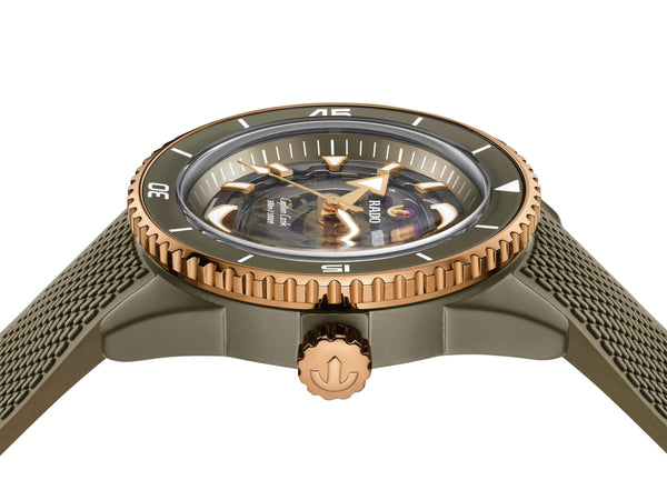 RADO 雷達錶 Captain Cook 庫克船長高科技陶瓷鏤空潛水腕錶 43mm R32150168