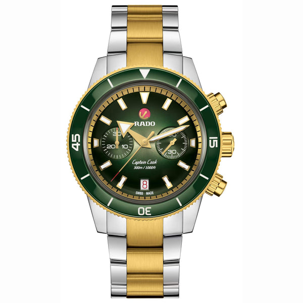 RADO 雷達錶 Captain Cook 庫克船長PVD黃金計時腕錶 43mm R32151318