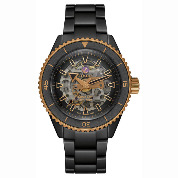 RADO 雷達錶 Captain Cook 庫克船長高科技陶瓷鏤空潛水腕錶 43mm R32192152