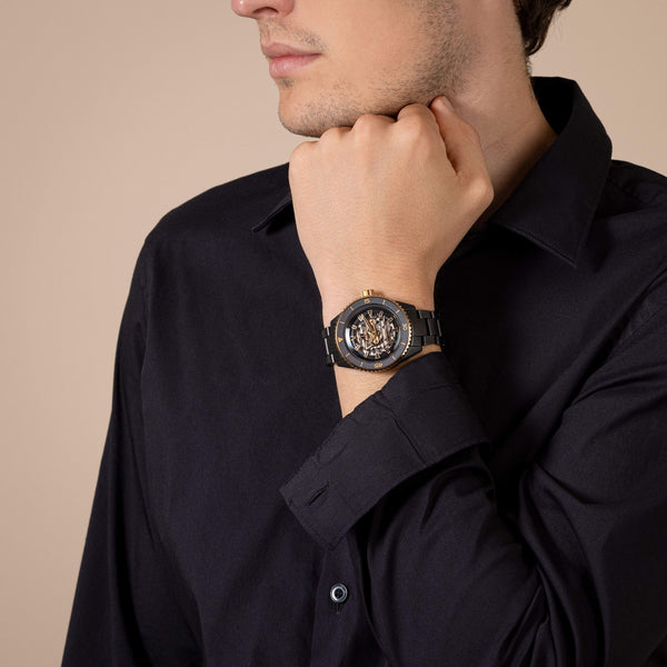 RADO 雷達錶 Captain Cook 庫克船長高科技陶瓷鏤空潛水腕錶 43mm R32192152