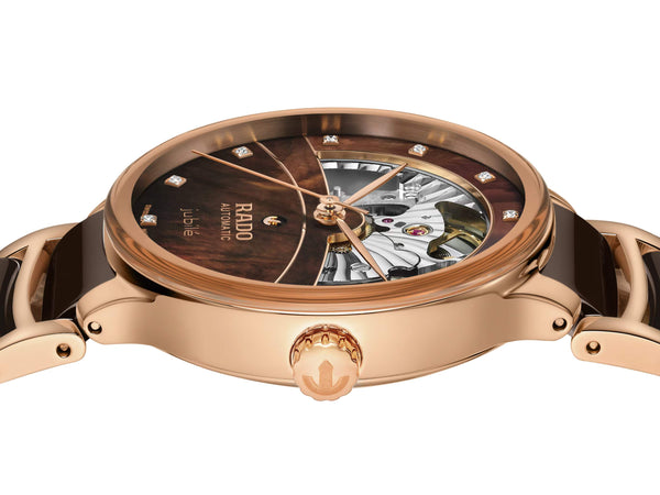 RADO 雷達錶 Centrix 晶萃系列開芯鏤空機械鑽面陶瓷腕錶 35mm R30029902