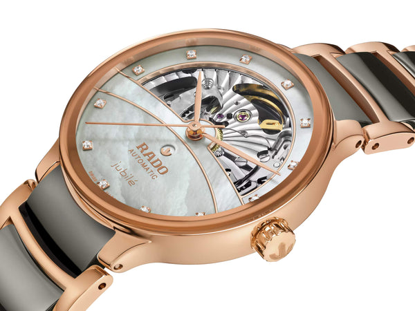 RADO 雷達錶 Centrix 晶萃系列開芯鏤空機械鑽面陶瓷腕錶 35mm R30029912