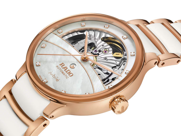 RADO 雷達錶 Centrix 晶萃系列開芯鏤空機械鑽面陶瓷腕錶 35mm R30029922