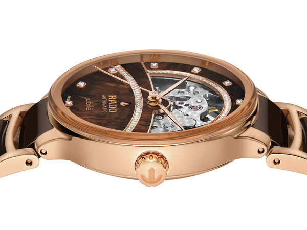 RADO 雷達錶 Centrix 晶萃系列開芯鏤空機械鑽面陶瓷腕錶 35mm R30029942