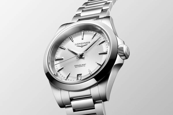 LONGINES 浪琴 Conquest 征服者系列銀色優雅時尚運動腕錶 34mm L34304726