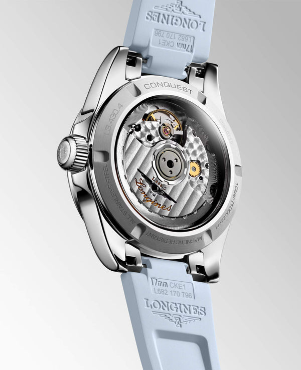 LONGINES 浪琴 Conquest 征服者系列淺藍色優雅時尚運動腕錶 34mm L34304929