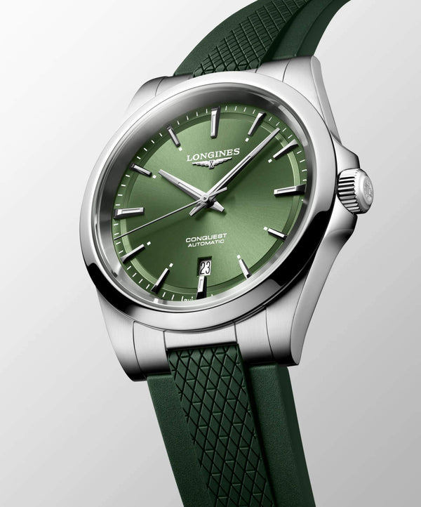 LONGINES 浪琴 Conquest 征服者系列綠色優雅時尚運動腕錶 41mm L38304029