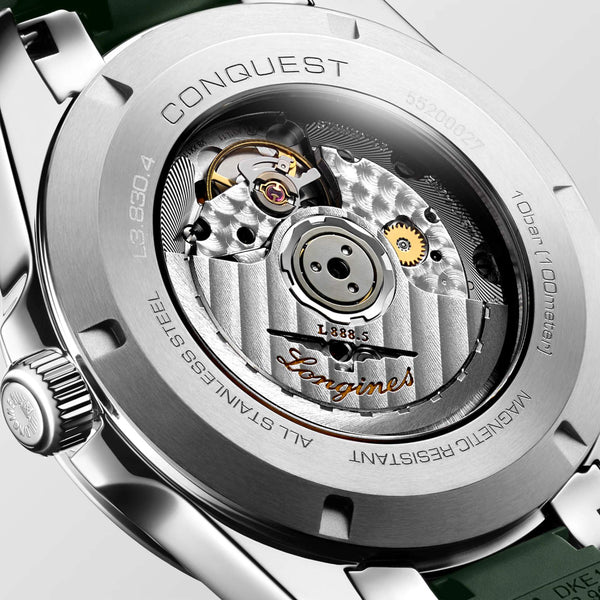 LONGINES 浪琴 Conquest 征服者系列綠色優雅時尚運動腕錶 41mm L38304029