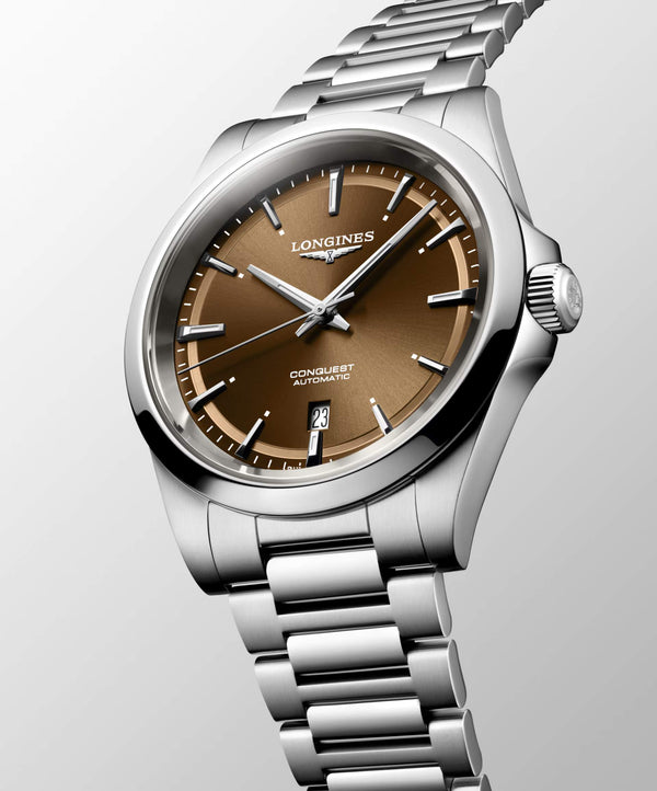 LONGINES 浪琴 Conquest 征服者系列咖啡色優雅時尚運動腕錶 41mm L38304626