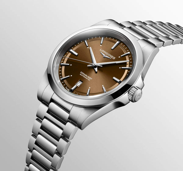 LONGINES 浪琴 Conquest 征服者系列咖啡色優雅時尚運動腕錶 41mm L38304626