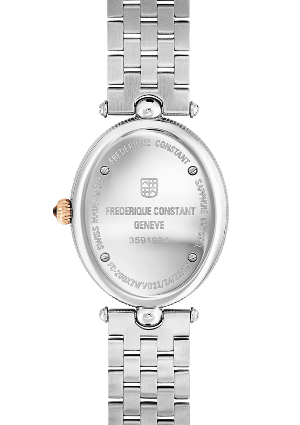 Frederique Constant 康斯登 Classics系列藝術羅馬橢圓型PVD玫瑰金石英女錶 30x25mm FC-200MPW2V2B