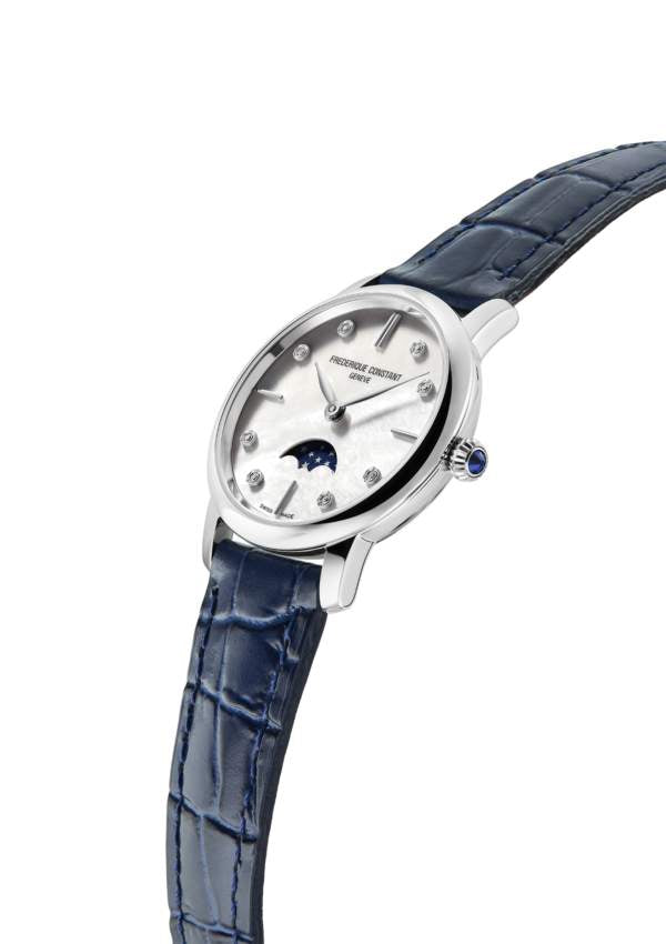 Frederique Constant 康斯登 SLIMLINE 真鑽母貝月相石英腕錶 30mm FC-206MPWD1S6