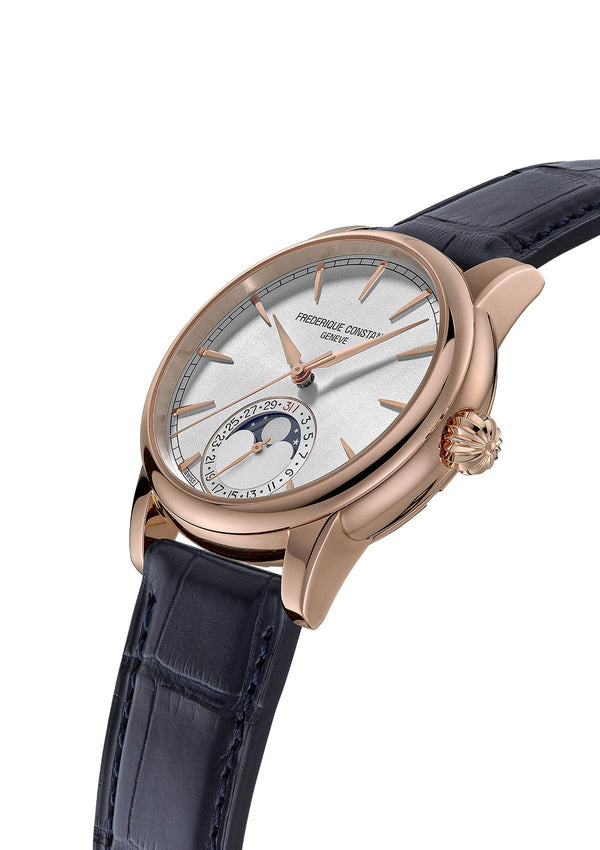 Frederique Constant 康斯登 Manufacture 自製機芯18k玫瑰金指針式月相日期顯示 40mm FC-716S3H9