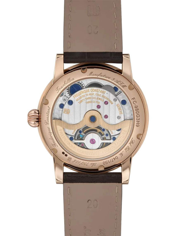 Frederique Constant 康斯登 Manufacture 自製機芯陀飛輪18k玫瑰金腕錶 39mm FC-980G3H9